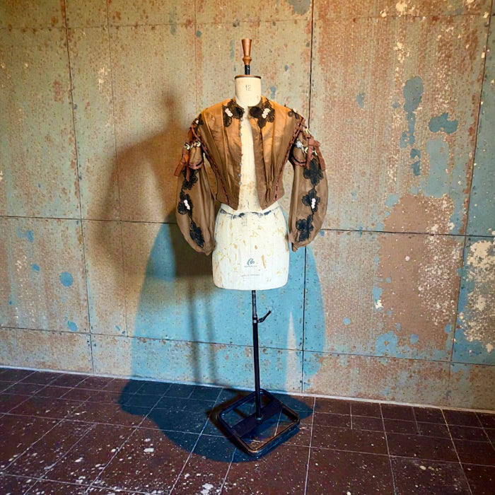 Tilly, repurposed Victorian silk and lace jacket