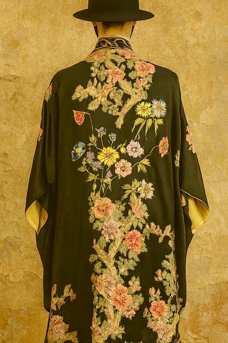 Morgane, 40s Mystical reworked silk embroidered kimono