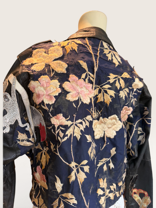 Omega, reworked 70s embroidered biker jacket