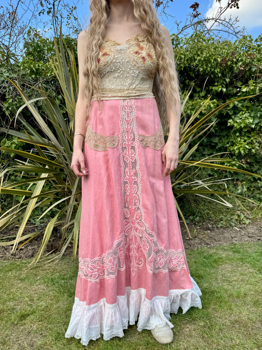 Brie, 30s pink and lace reworked dress