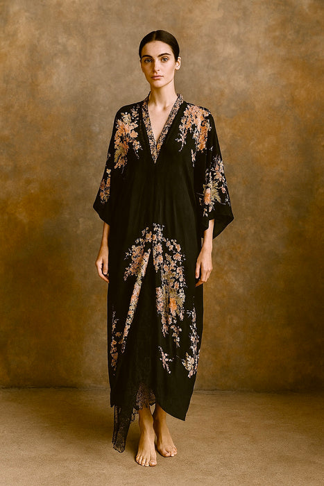 Diane, 40s silk Pongee ad lace reworked dress