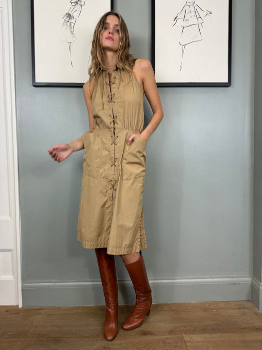 Thierry Mugler, 90s safari lace up dress