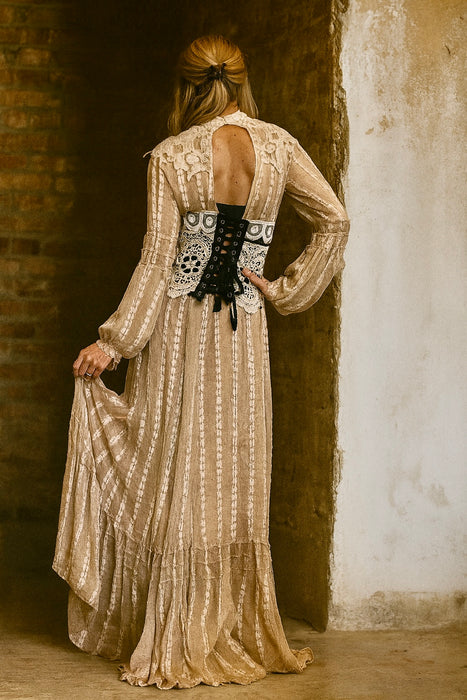 Troy, reworked 40s black lace corset