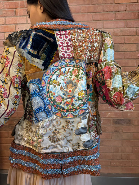 Madena, reworked patchwork 40s jacket