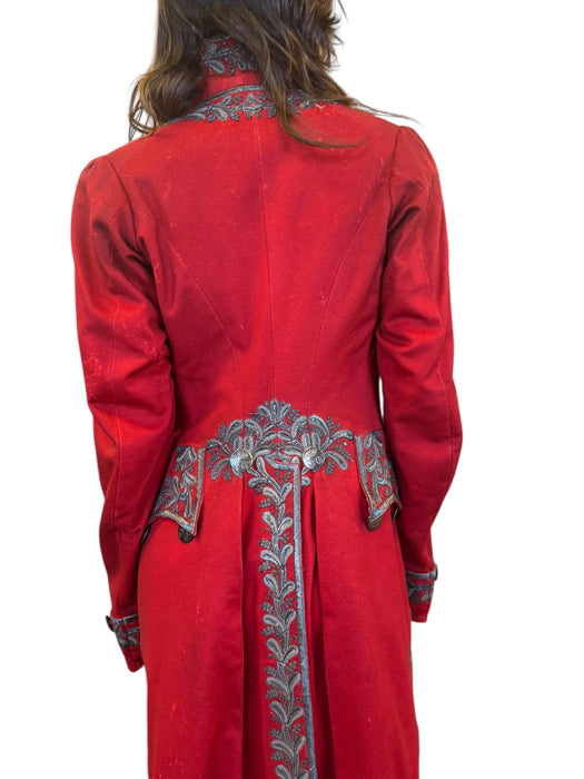 Miel, 19th C, red beaded embroidered tailcoat