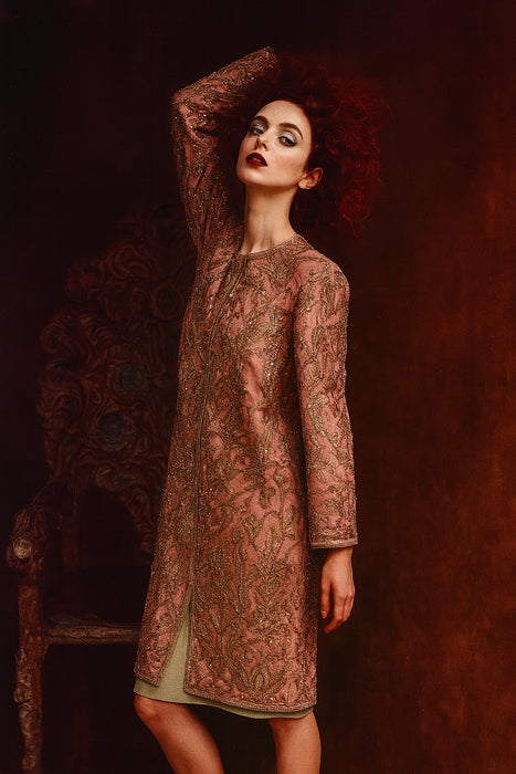 Alice, 70s beaded hand dyed coat with Edwardian beaded patchwork