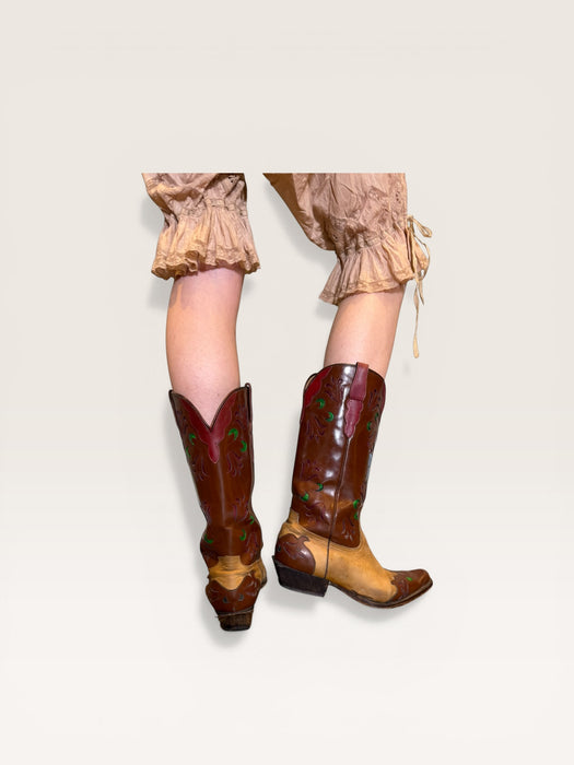 Marfa, original 70s tooled hand painted cowboy boots