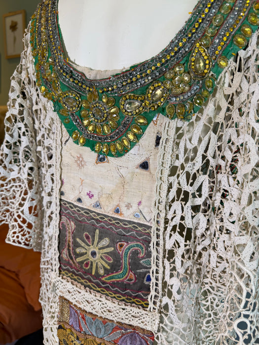 Salita, reworked 1930s French tea-dyed embroidered and beaded dress