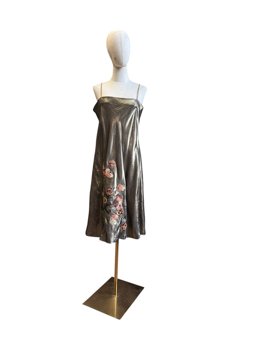 Pauline Trigére, 50s gold metallic embroidered dress