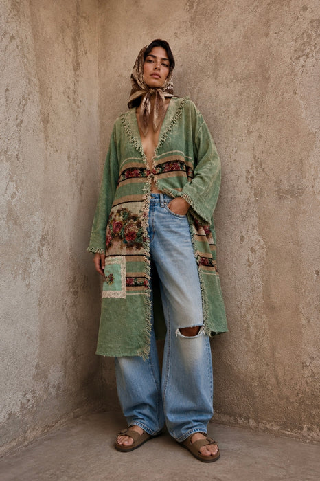 Clarissa, reworked 30s chenille floral coat