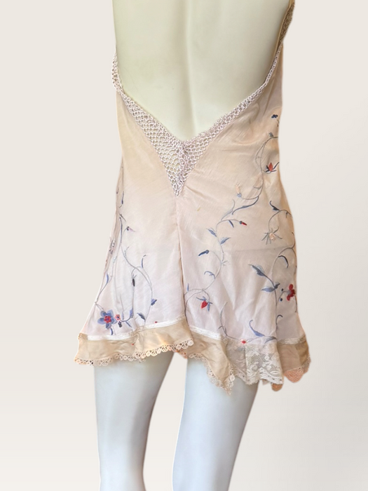 Plato, reworked short piano shawl embroidered dress with brass chocker