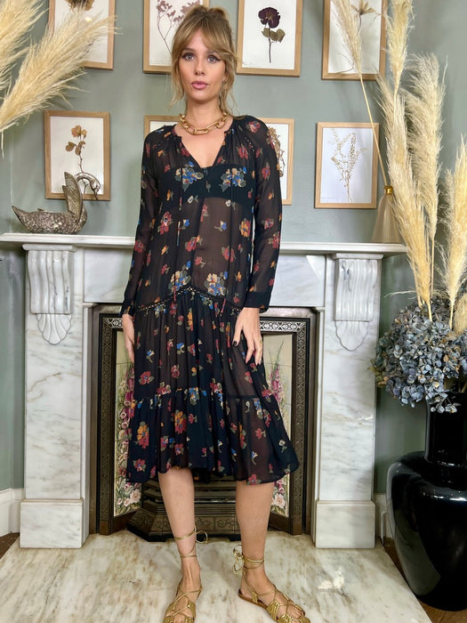 Hannah, vintage floral midi dress