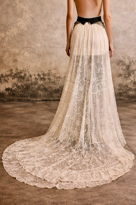 August, reworked Victorian French lace and 20s beaded dress