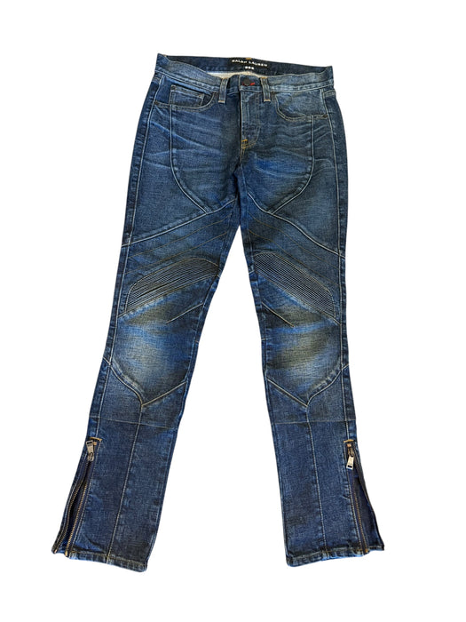 Ralph Lauren, black label motorcycle blue faded denim jeans