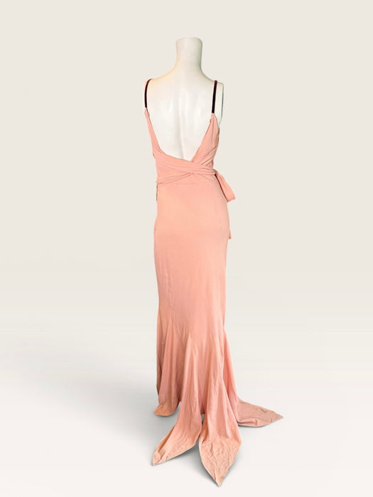 Dahlia, original 1930s silk crepe bias cut dress with velvet florals