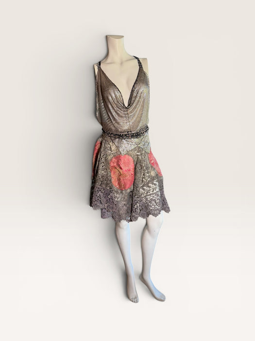 Troy, 30s Assuit reworked Assuit top and Edwardian metallic lace skirt