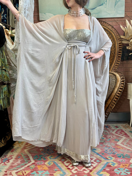 Pilar, 70s chiffon and beaded Goddess dress