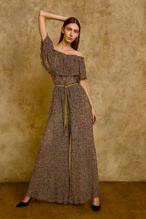 Poppy, 70s pleated floral long dress