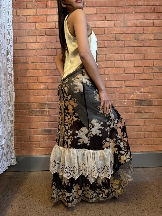 Tilly, reworked 20s beaded and voile print dress