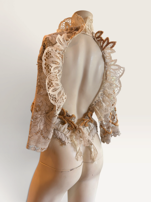 Delia, reworked mixed vintage lace top
