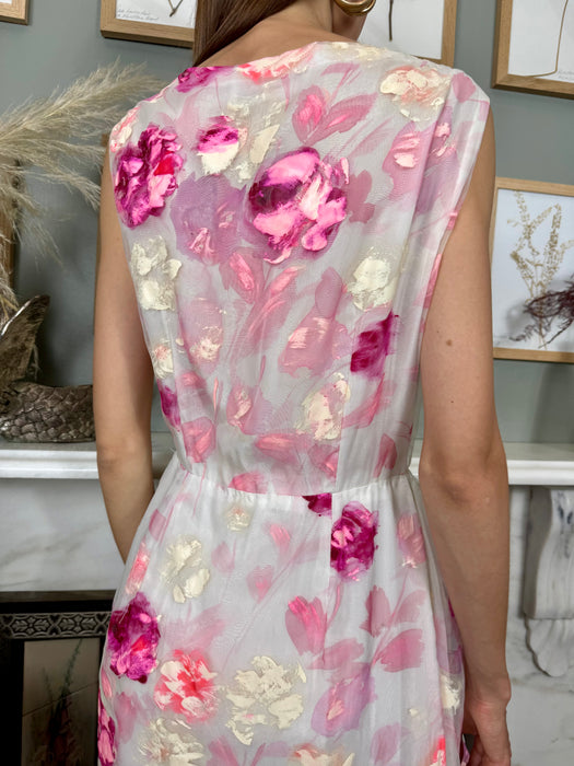 Rosa, handpainted 50s couture draped dress