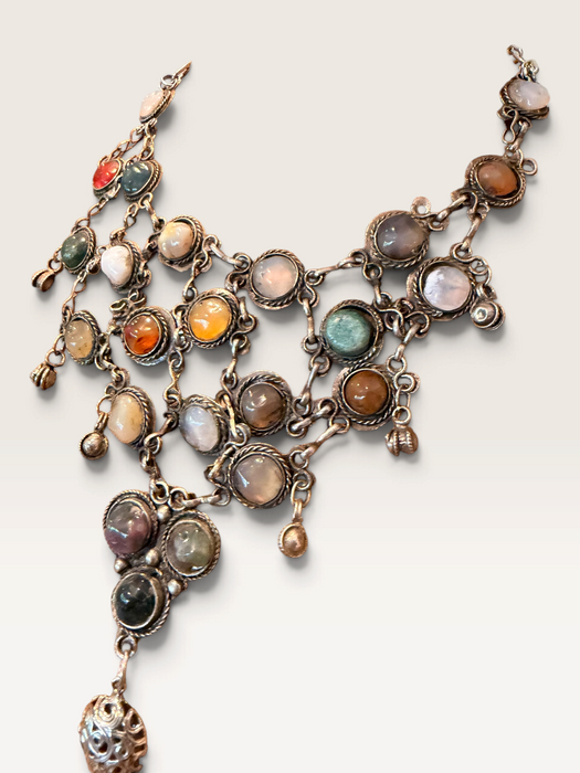 Jasmir, 1970s stranded silver and gemstone necklace