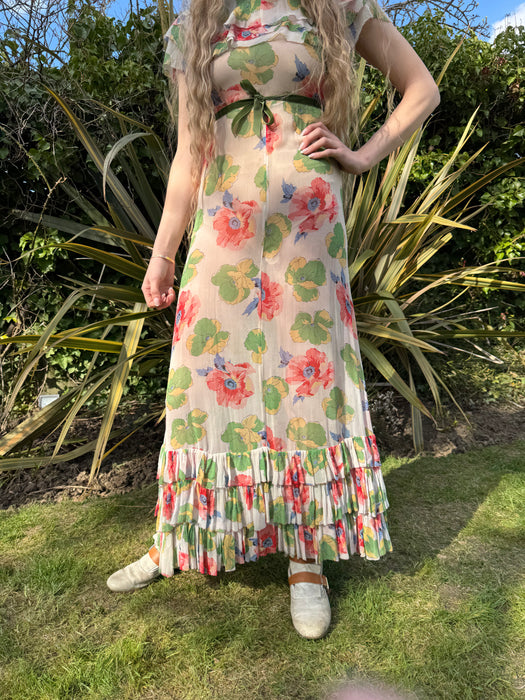 Gladis, 30s floral chiffon dress