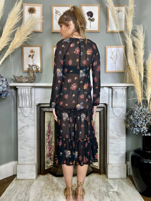 Hannah, vintage floral midi dress