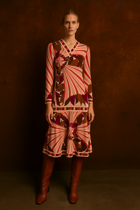 Emilio Pucci, 60s cotton print drop waist dress One Vintage Emilio Pucci, 60s cotton print drop waist dress One Vintage