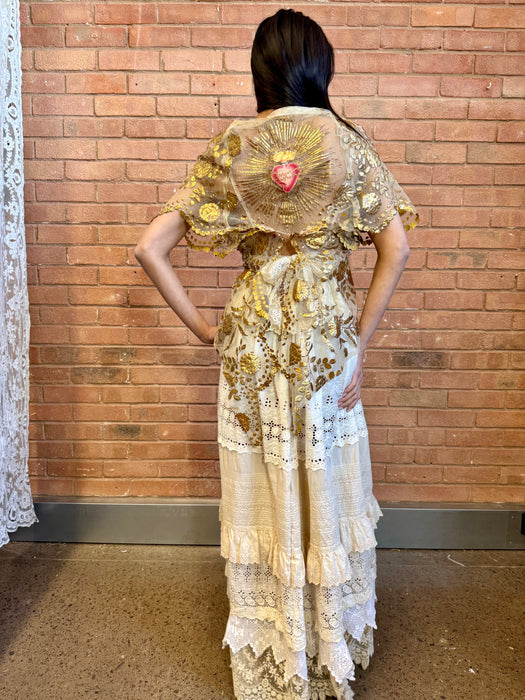 Esther, 20s net and gold floral bolero