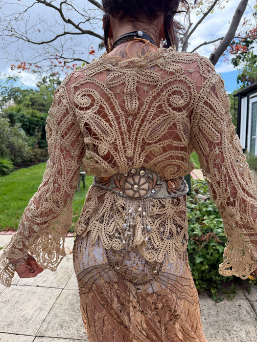 Magnolia, Edwardian needle lace flare sleeve jacket