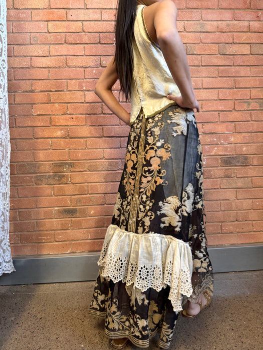 Tilly, reworked 20s beaded and voile print dress