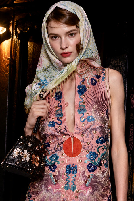 Magda, Late Qing dynasty Chinese silk embroidered waistcoat/dress