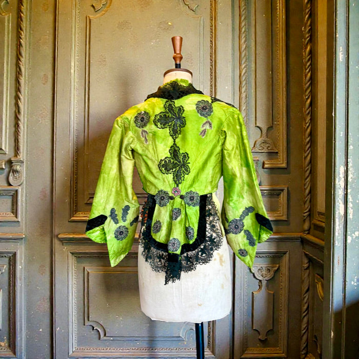 Strobe, embellished Victorian hand dyed beaded jacket
