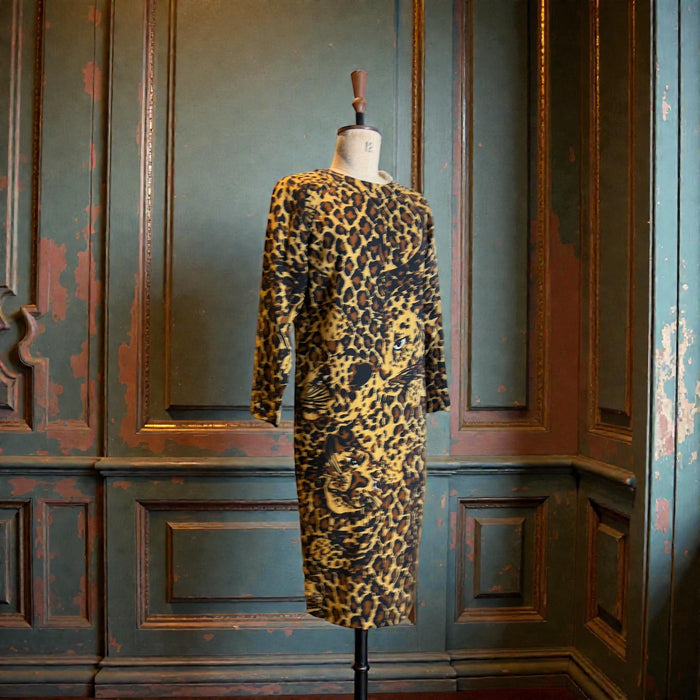 Yves Saint Laurent, Rive Gauche runway autumn/winter 1986/87 leopard print wool dress