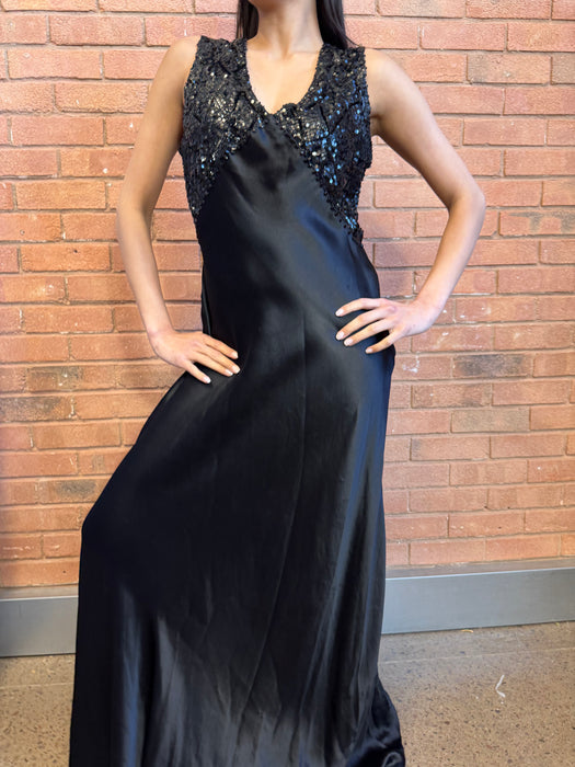 Kora, 30s bias cut silk and sequins dress