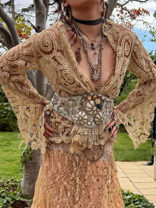 Magnolia, Edwardian needle lace flare sleeve jacket