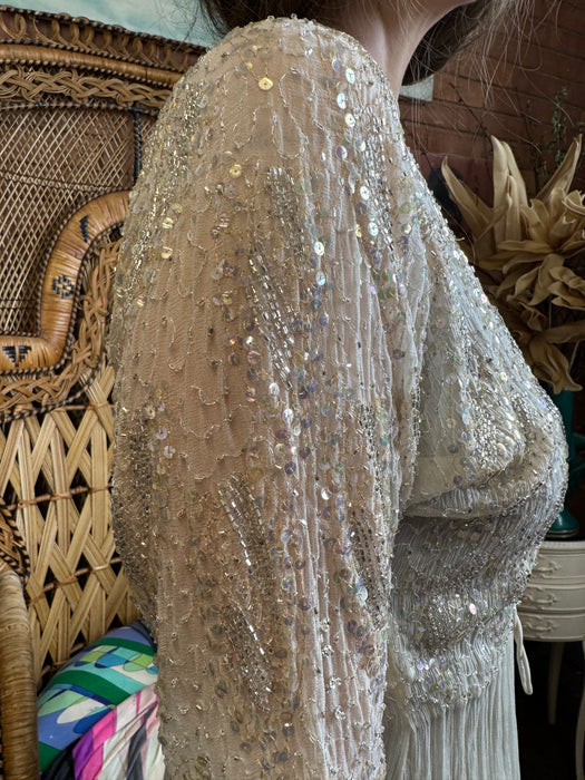 Seraphine, 70s chiffon and beaded dress