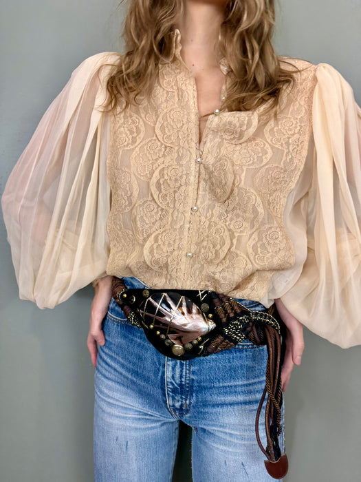 Charlie, 40s lac and chiffon shirt