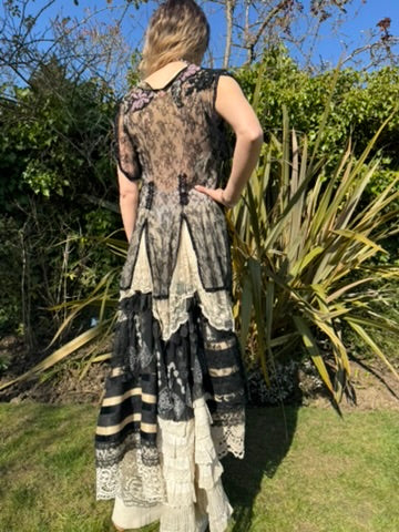 Hera, reworked monochrome 20s lace coat