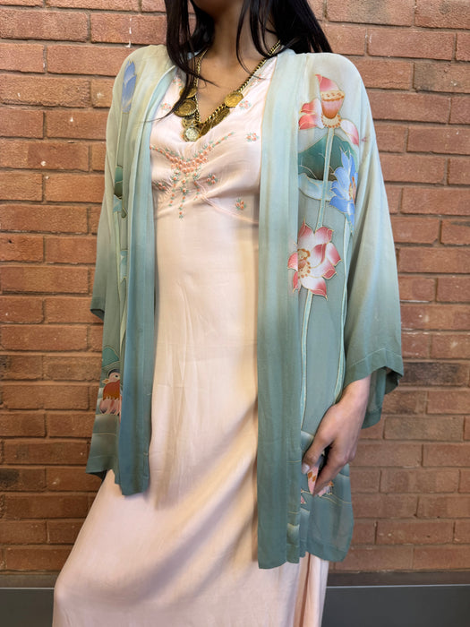 Wintour, 70s hand painted silk jacket