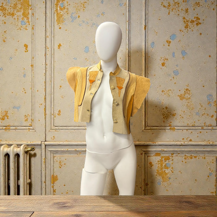 Shai, 70s suede patchwork short sleeve jacket