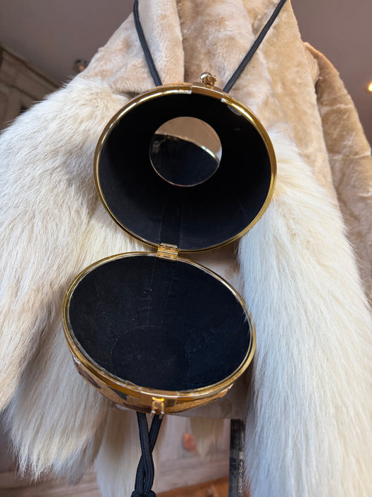 Raid, 70s circular leopard print tassel bag