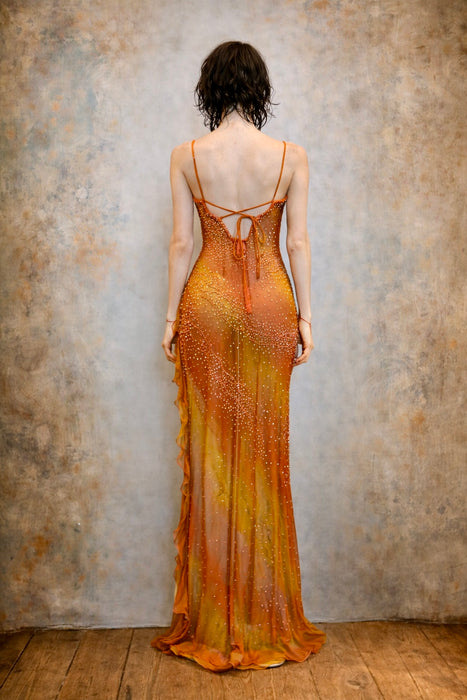 Madisson, 90s silk beaded asymmetric and dyed dress
