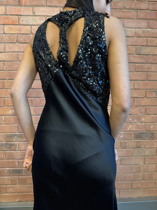 Kora, 30s bias cut silk and sequins dress