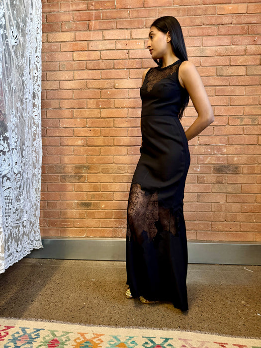 Ellie Saab, black crepe and lace dress