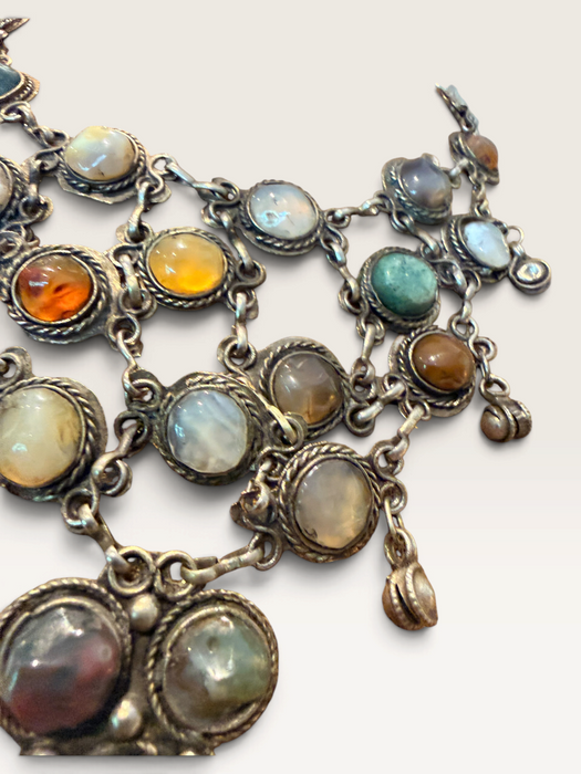 Jasmir, 1970s stranded silver and gemstone necklace