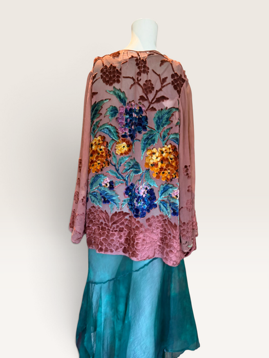 Oriana, 1930s silk devoré floral jacket