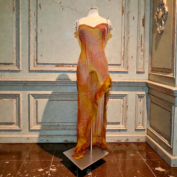 Madisson, 90s silk beaded asymmetric and dyed dress