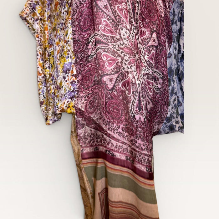 Mona, reworked reversible silk patchwork kaftan